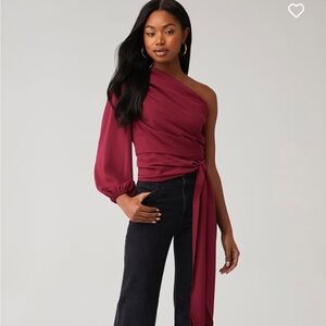 Amanda Uprichard Becs Top in Malbec size XS